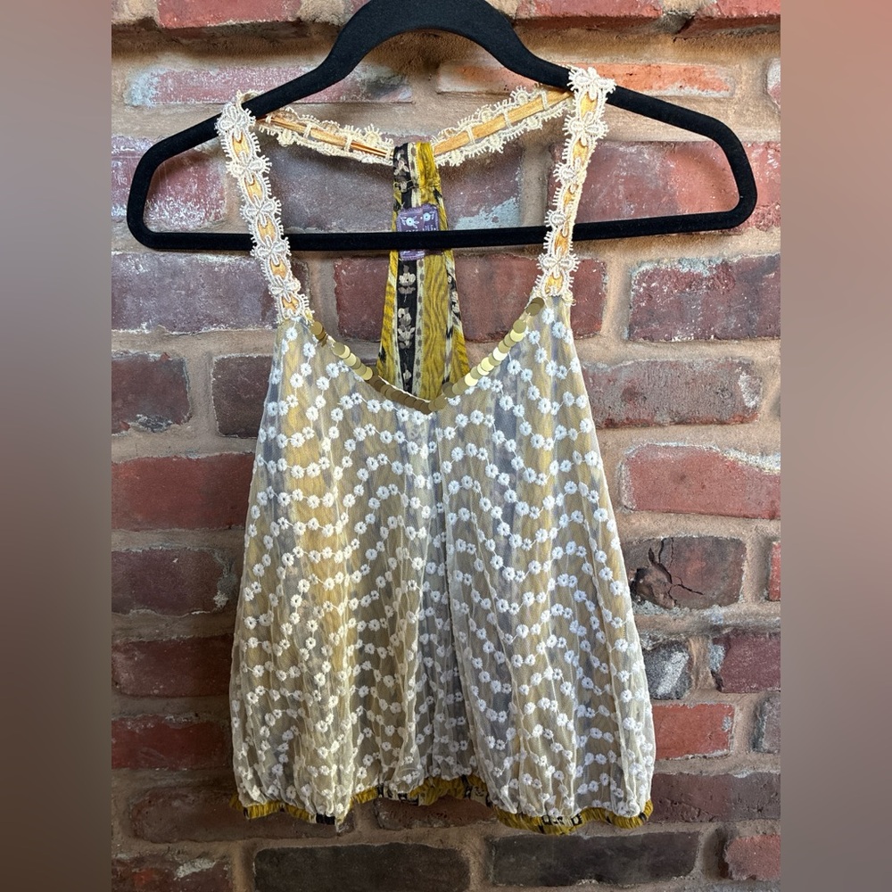 Free People Floral Lace Women Top